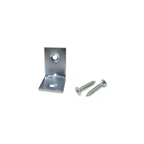 Image of Volo L Angle Bracket - Zinc-Plated 25mm x 25mm Shelf Support, Reinforcement for Chairs, Tables, and Corner Joints, Pack of 12 Pieces with Screws