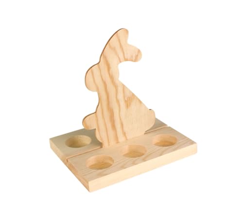 MegaCrea - Puerta para 6 Huevos de Madera, diseño de Conejo, 20 x 18 x 15 cm