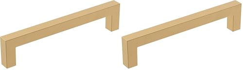Image of Amerock | Cabinet Pull | Champagne Bronze | 5-1 /16 inch (128 mm) Center-to-Center | Monument | 2 Pack | Drawer Pull | Cabinet Handle | Cabinet Hardware
