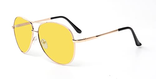 Outray Night Driving Glasses Polarized Anti-glare UV400 HD Night Vision Yellow Glasses for Men (Yellow)