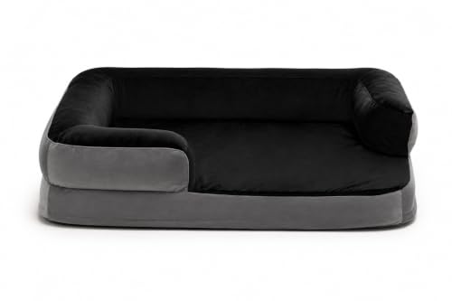 Image of Cutepups Orthopedic Dog Bed Comfortable Dog Mattress for Sleeping, Washable Cover and Non-Slip Bottom Pet Bed for Dogs (XXL Size Black and Grey)