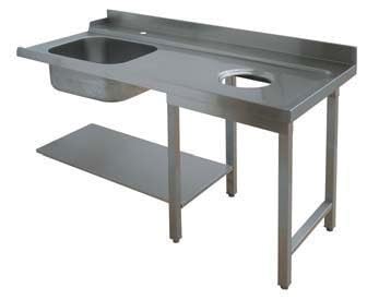 Table d'Entrée à Gauche avec Evier et Vide Ordure - L 1200 mm - Elettrobar