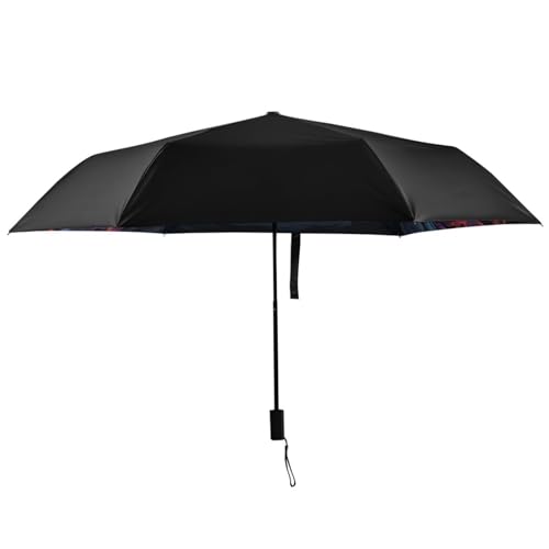 Parapluie pliant à motif de crâne abstrait aquarelle protection solaire et UV compact