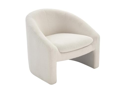 Vente-unique-Sessel - Bouclé-Stoff - Weiß - OSSANA