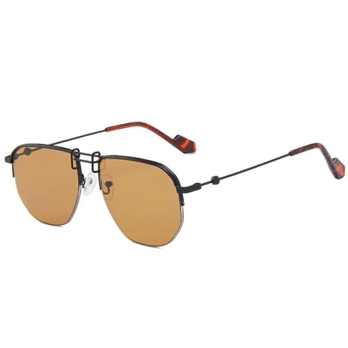Lunettes de soleil polygonales métal légères contre la fatigue oculaire