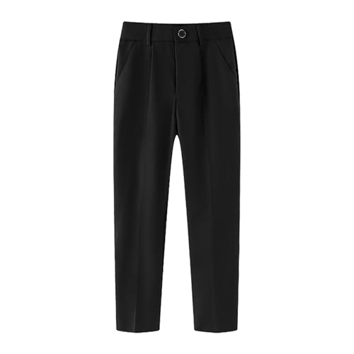 Boys Dress Pants Pull On Straight Leg School Uniform Performance Pants Adjustable Waist Twill Chino Pant 2-16 Years
