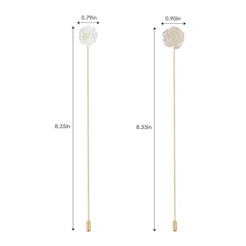 Image of Alilang 2Pcs Classic Hat Pins for Women and Lapel Brooch Set Vintage Style Decorative Stick Pins for Hats Suits Scarves Fitted Hats to Keep Hat in Place
