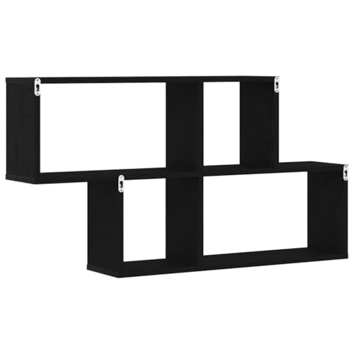 Étagère murale noire aspect chêne pour optimiser un petit espace avec style - 6