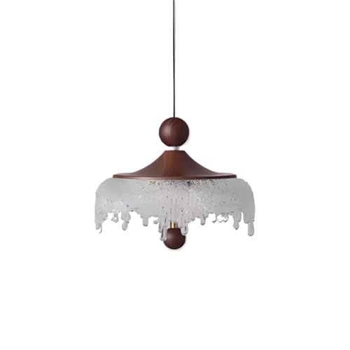 HUAYUSEDF Lámpara colgante de acrílico con forma gota agua moderna, lámpara impresión grano madera, accesorio dosel negro for dormitorio, comedor, cocina, isla, iluminación 8 pulgadas diámetro