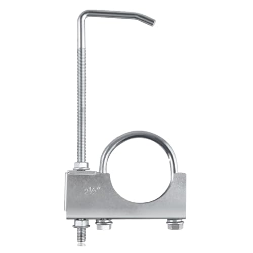 Image of SANTUO Exhaust Clamp, Muffler Hanger, 2 Inch Heavy Duty U-Bolt Clamp with Thin Profile, Galvanized Universal Clamp On Exhaust Hanger for Car and Truck Exhaust Pipe, Universal Fit and Easy Installation