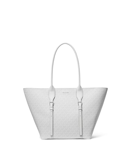 Michael Kors Bolsa Moore com fivela grande, branco/alumínio óptico, Branco óptico/alumínio