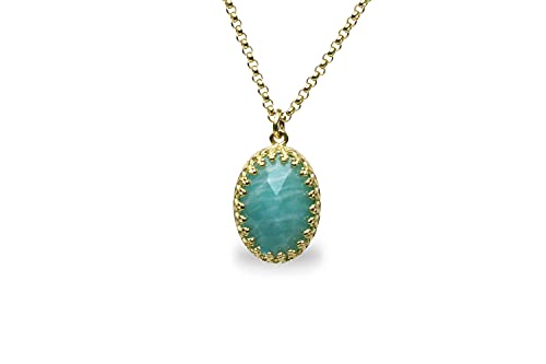 Collier en Amazonite avec pendentif en or : le cadeau d'anniversaire idéal - 3