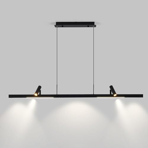 Lustre bar LED noir de 100 cm avec spots intégrés pour éclairage de table