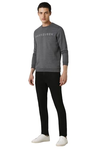 Image of Van Heusen Men's Embroidered Premium Cotton Full Sleeve Regular Fit Sweatshirt | Effortless Styling | Premium Cotton Blend
