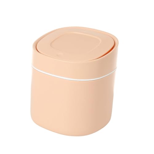 Mini caneca de basura doméstica con tapa y apertura manual