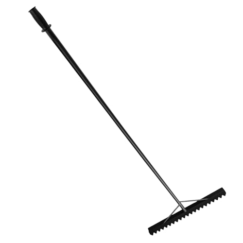 Zorqon Asphalt Lute Rake Sharp 36 Inch Blade 84 Inch Carbon Steel Handle T Connector Replace for RED700096C Compatible with Enhanced Bracing Asphalt Leveling
