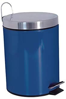TIENDA EURASIA® Cubo Basura con Pedal 3L - Acero Inoxidable - 25x16.5x16.5 cm (AZUL OSCURO)