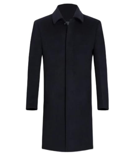 Men's Long Wool Trench Coat Winter Over The Knee Heavy Thickened Overcoat Business Casual Warm Outerwear4