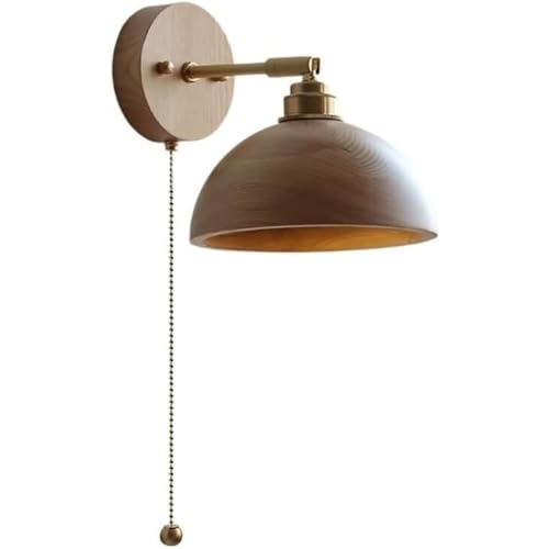 Applique murale bois vintage industrielle ZR98US avec ficelle pour chambre et salon rustique