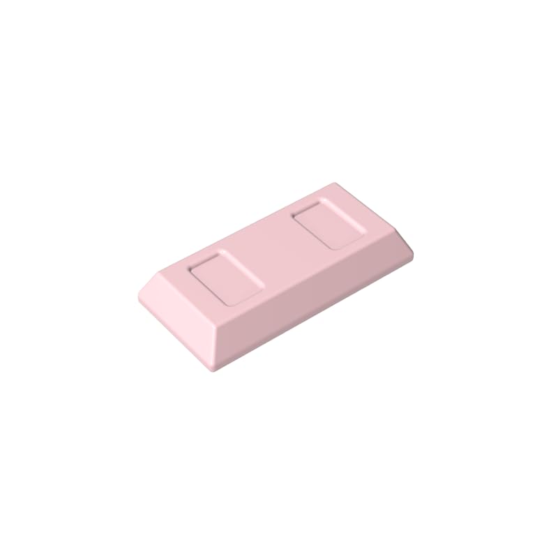 96910 Ornaments Tile Special 1x2 with Sloped Walls AKA Money/Gold Bar [Ingot] 50 Pieces GDS-1499 Compatible with Lego Building Blocks Color:light pink — image 1