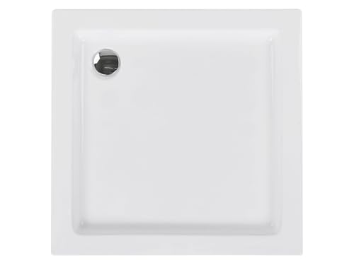 ABS Duschwanne weiß quadratisch 80x80cm mit Schürze Abfluss Rand 5cm hoch Ampay