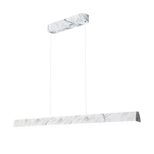 Suspension linéaire marbre blanc prestige, luminaire suspendu LED style nordique
