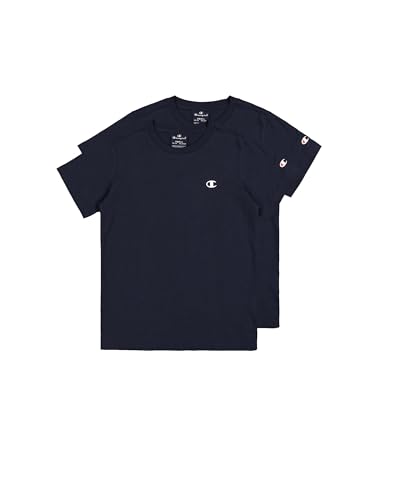 Champion T-Shirt (Pack de 2) Enfants et Adolescents, Bleu Marine, 13-14 Ans