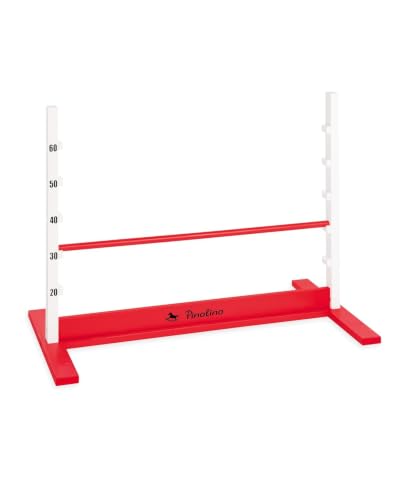 PINOLINO Hobby Horsing Hindernishürde Hoppe höhenverstellbar 2060 cm I Steckenpferd Hürde aus Holz für Parcours & Springtraining I Hobby Horsing Zubehör für Kinder ab 3 Jahren I 92 x 50 x 67 cm