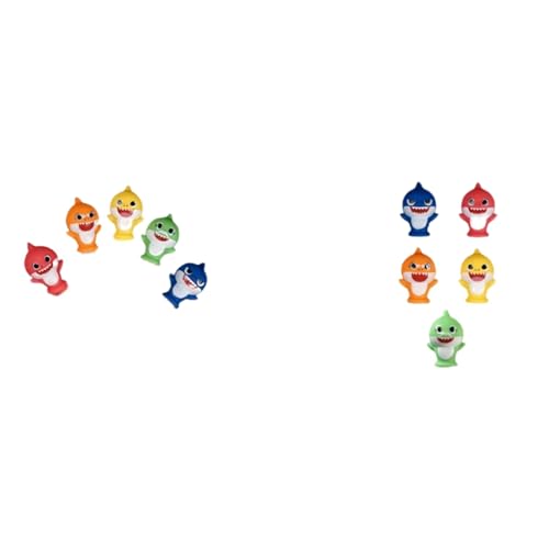 ベビーシャーク指人形セット・10個入り・ぬいぐるみ・親子で遊べるインタラクティブおもちゃ・誕生日ギフト・ホリデーギフト (10 個)