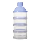 Caja de leche en polvo de 4 capas Dispensador fórmula para bebés Contenedor refrigerios desmontable Azul