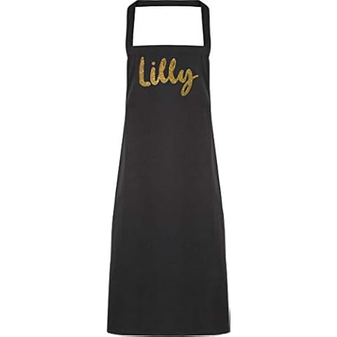 Hippowarehouse Personalised Glitter Apron for Adults Cover