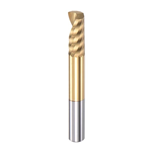 Image of sourcing map End Mill CNC Router Bit 6mm Diameter 15mm Cutting 50mm Length Titanium Plated High Speed Steel Single Spiral Flute Upcut Milling Cutter for Acrylic PVC MDF Hardwood