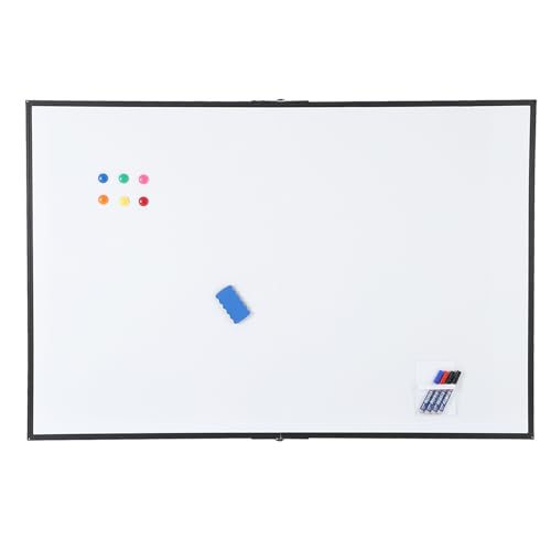 IDEALHOUSE Magnetic Whiteboard for Wall - Large 60x40 Inch Dry Erase Board - Smooth Non-Ghosting Surface - Black Aluminum Frame, Deep Pen Tray, Easy Mount - Office, EducationalRoom, Home, Conference by IDEALHOUSE - Used condition - CA$97.18