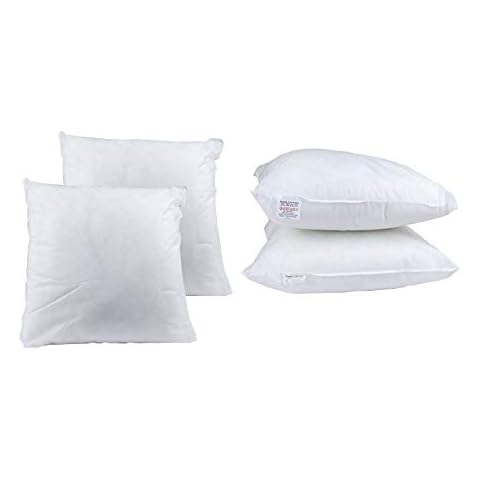 BEDWAY 17" x 17" Cushion fillers Hollowfibre Filling Cushion Inserts Pads Non Allergic (43cm x 43cm) -Pack of 4 Cover