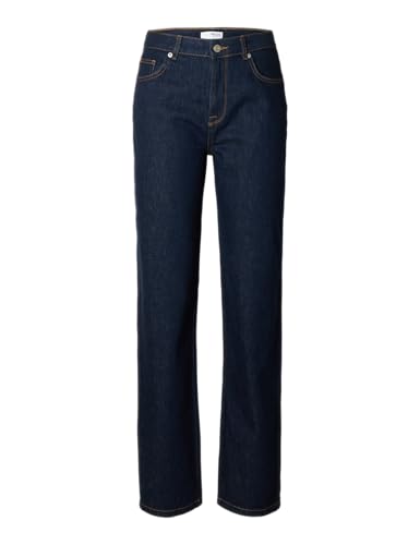 Jeans droit Moon Blue SELECTED FEMME Slfalice pantalon denim femme taille haute