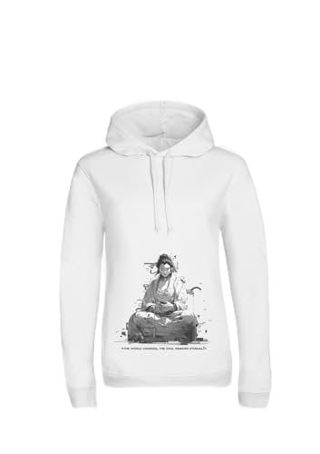 Sweat à capuche CodeLife femme sweat blanc collection Bouddha B&W BCWW34B F taille XS