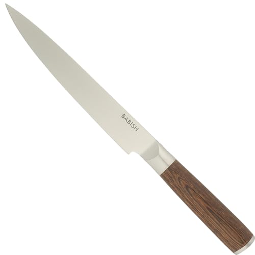 Babish 8-Inch Carving Knife – High-Carbon 1.4116 German Steel Slicing Knife with Dark Pakka Wood Handle, Full-Tang Razor Sharp Blade for Carving Meat, Turkey, Roast & BBQ by Babish - Used condition - US$16.10