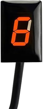 Motorcycle Gear Indicator for Suzuki SFV400 Tous, 6 Speed Digital Gear Indicator, Shift Lever Sensor, Motorcycle Speedometer Accessories, Plug & Play,D Orange