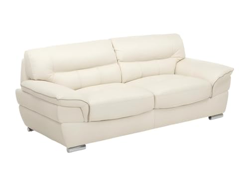 Venta-unica - Sofa 3+2 Sitzer aus Leder Thibault - Elfenbeinweiß – Bild 3