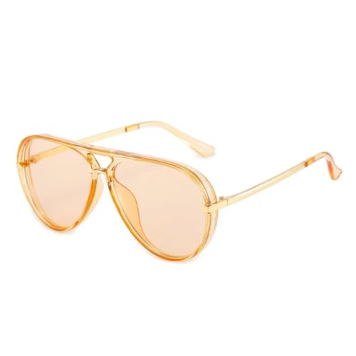 Lunettes de soleil ovales anti-UV400 à grande monture vintage pour le confort visuel