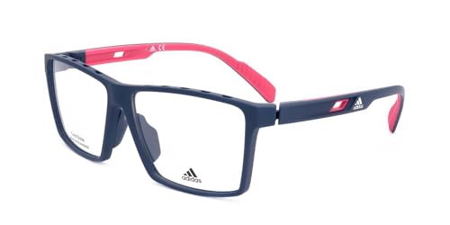 Adidas Gafas de Vista SP5007 azul rectangular monturas ópticas masculinas graduadas calibre 60