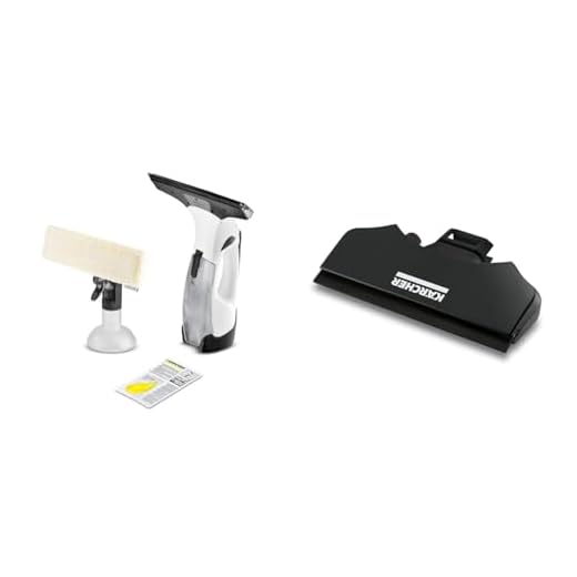Bundle of Kärcher Window Vac WV 5 Plus, Battery Running Time: 35 min, Removable Battery, LED Display for Battery Status, Spray Bottle with Microfibre Cloth + Kärcher Window Vac Small Suction Blade