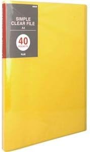 まとめ）プラス シンプルクリアーファイルA4タテ 40ポケット 背幅20mm