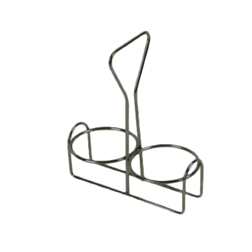 FSE SLCJH002 Condiment Rack, Tabletop, Holds Two Condiment Jars (not Included), Stainless Steel