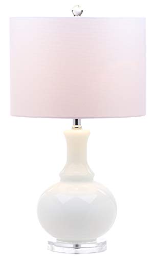 Lámpara de mesa blanca moderna de vidrio 28 pulgadas miniatura 1