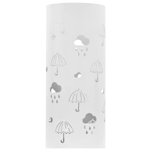 Eleganz Porte-parapluie en acier revêtu par pulvérisation – Blanc, résistant aux intempéries et durable, idéal pour le jardin, la terrasse et le balcon