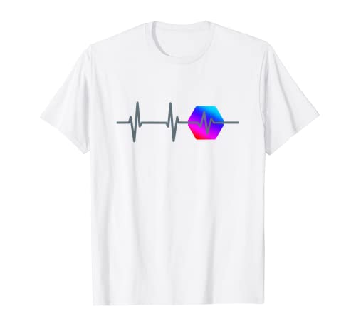 Colores del regalo del comerciante de cripto de la plata del latido del corazón del PLS de la cadena Camiseta