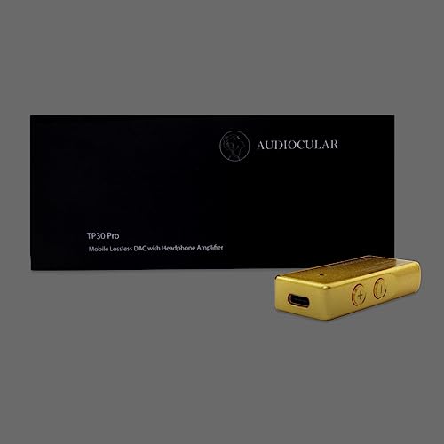 Image of AUDIOCULAR TP30 Pro Portable USB Amp & DAC with Dual Headphone Output | ES9038Q2M Chipset | DSD 512 | 32-Bit /768KHZ PCM | USB-C Input | External Sound Card (With Lighting Cable)