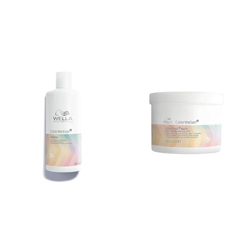 Wella Professionals - Pack ColorMotion - Champú Protección del Color 500ml + Mascarilla de Reestructuración 500ml - Intensidad de color, brillo y suavidad | Pelo teñido, seco y dañado