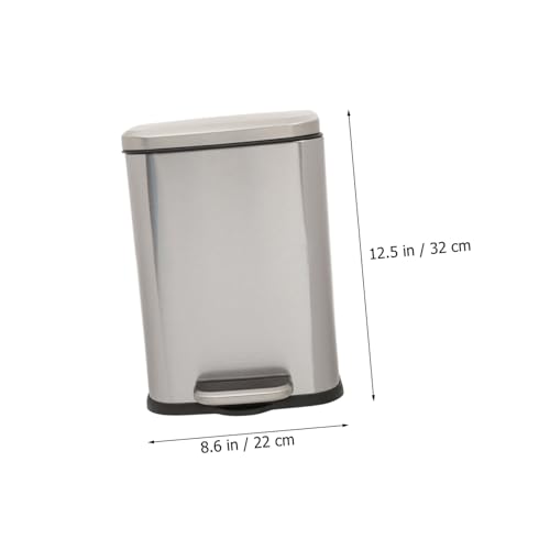 Caneca de basura rectangular de acero inoxidable PRETYZOOM 6L miniatura 2